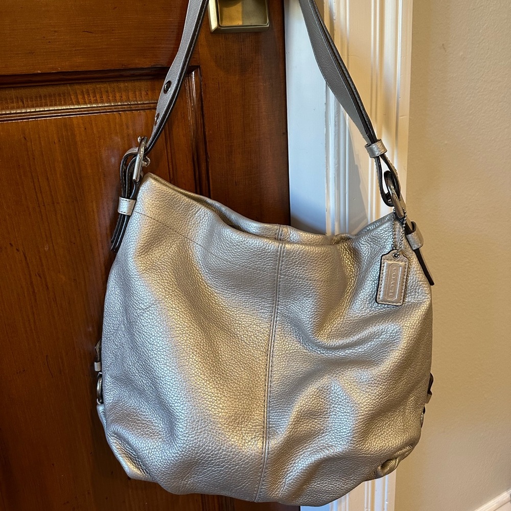 Coach Women’s Pebble Leather Bucket Shoulder Bag